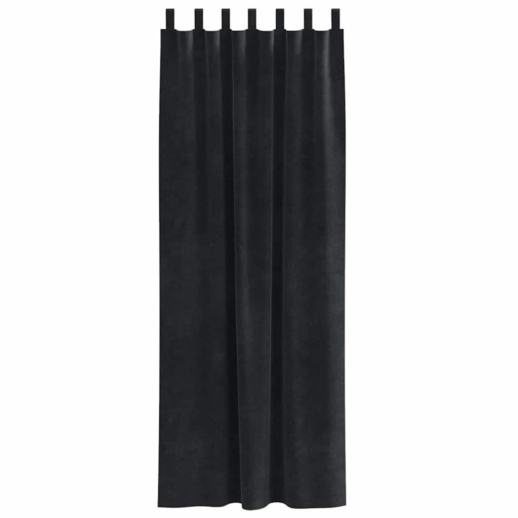 Pimennysverhot 2 pcs Musta 140 x 260 cm Sametti