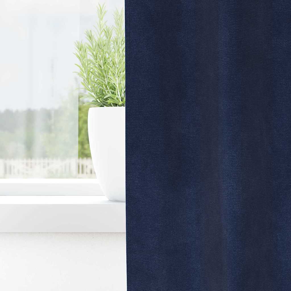 Pimennysverhot 2 pcs Tumma Sininen 140 x 225 cm Sametti