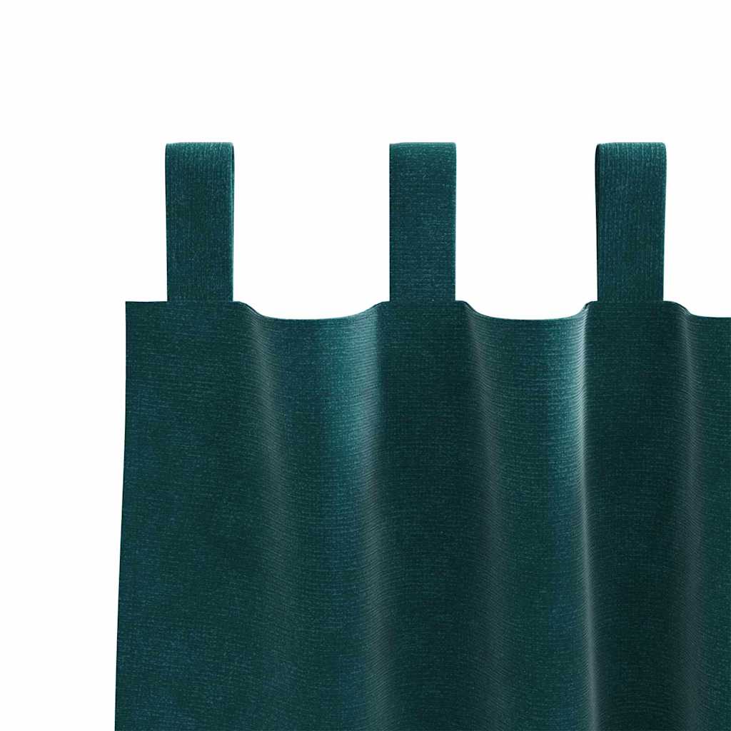 Pimennysverhot 2 pcs Tummanvihreä 140 x 260 cm Sametti