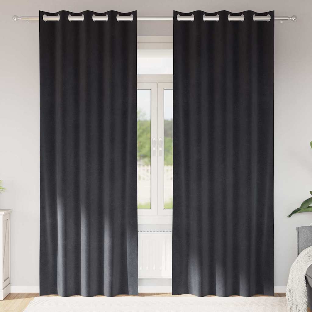 Pimennysverhot 2 pcs Tumma harmaa 140 x 260 cm Sametti