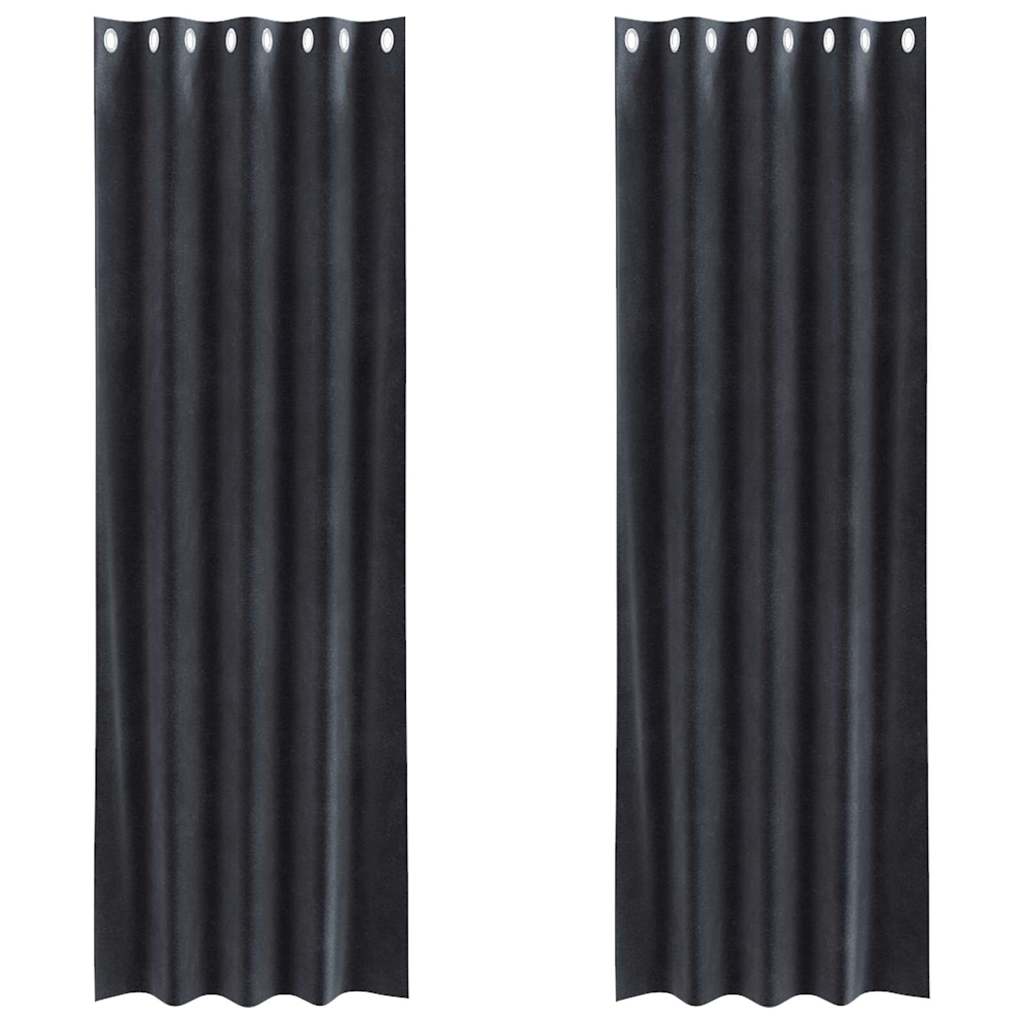 Pimennysverhot 2 pcs Tumma harmaa 140 x 260 cm Sametti