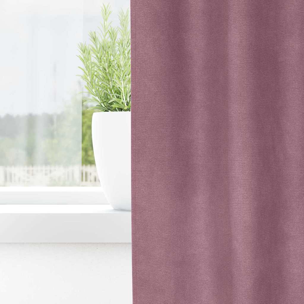 Pimennysverhot 2 pcs Tumma vaaleanpunainen 140 x 260 cm Sametti