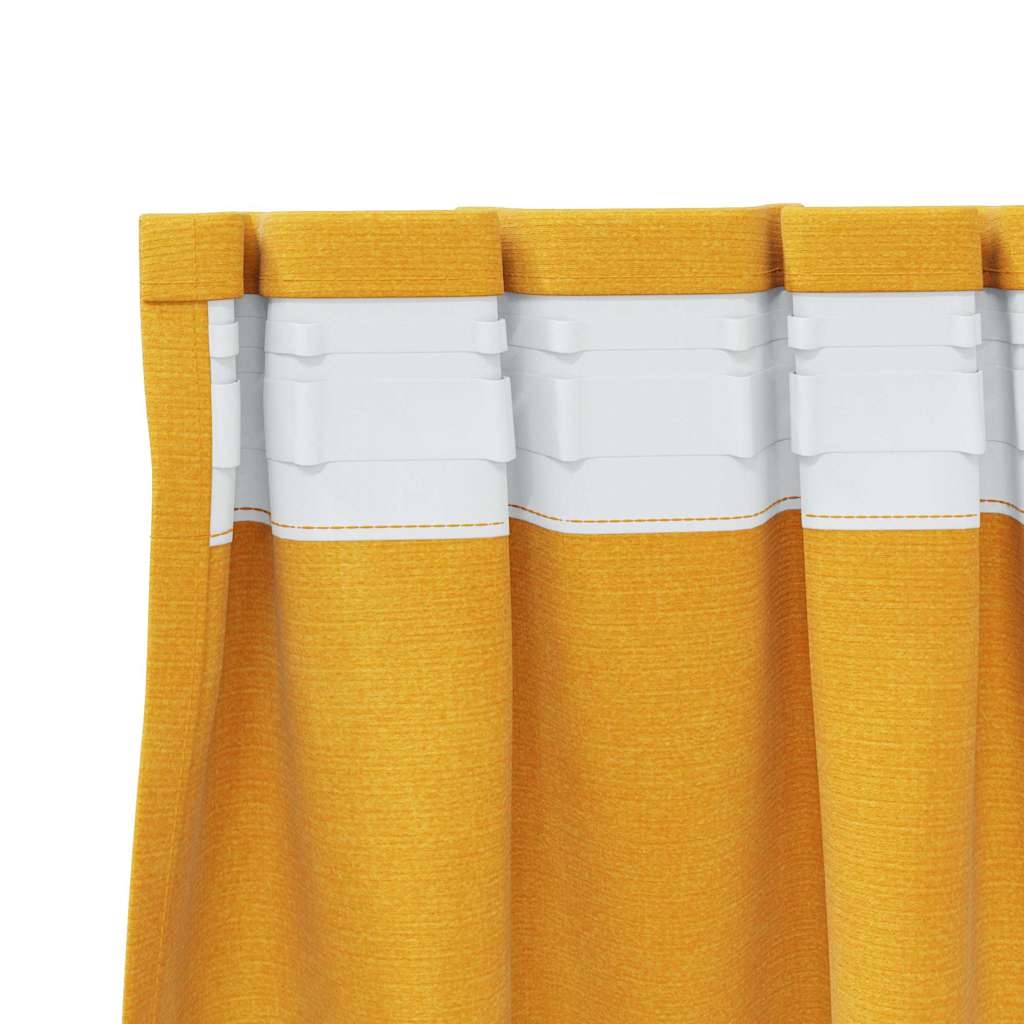 Pimennysverhot 2 pcs Sinappikeltainen 140 x 260 cm Sametti