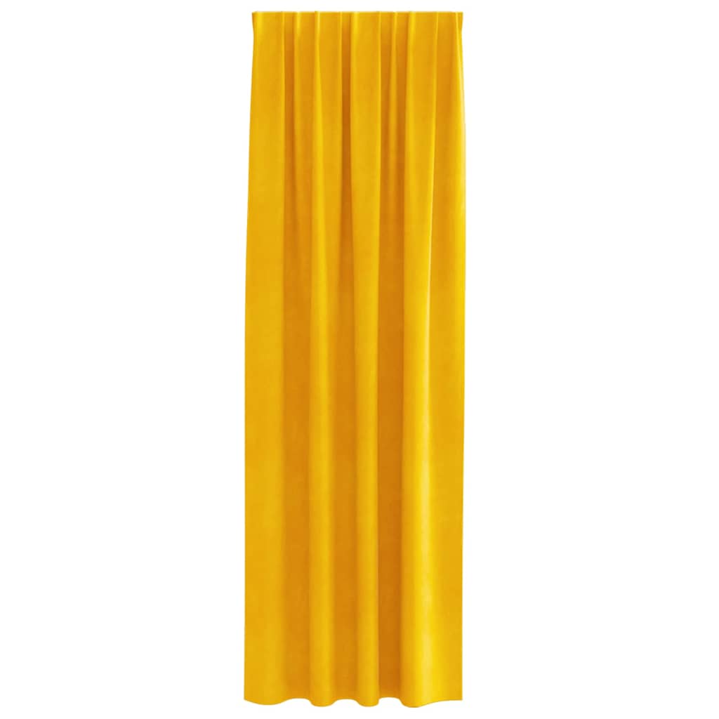 Pimennysverhot 2 pcs Sinappikeltainen 140 x 260 cm Sametti