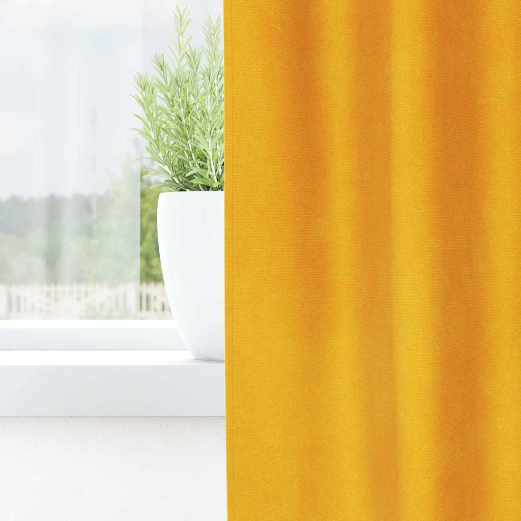 Pimennysverhot 2 pcs Sinappikeltainen 140 x 260 cm Sametti