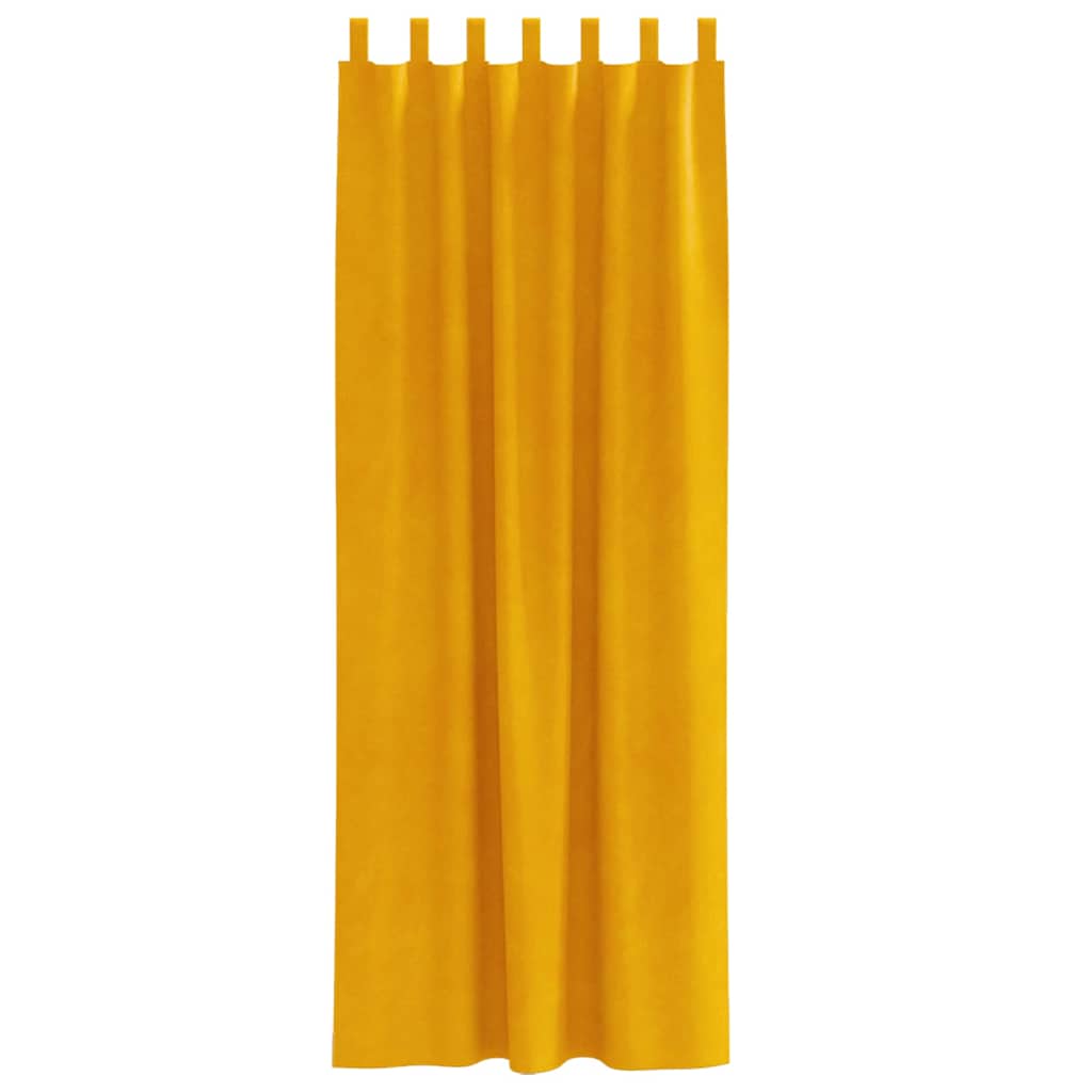 Pimennysverhot 2 pcs Sinappikeltainen 140 x 260 cm Sametti
