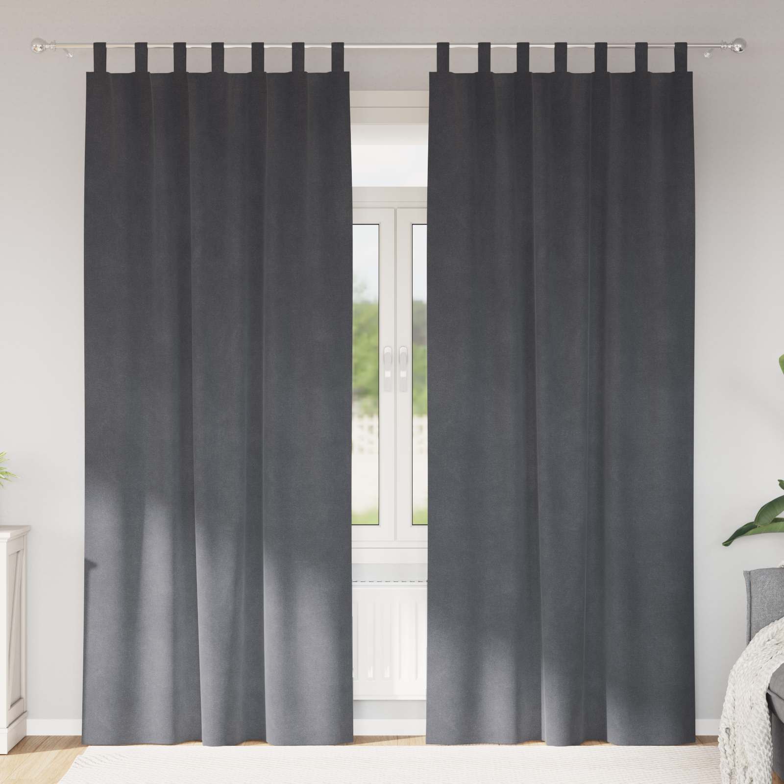 Pimennysverhot 2 pcs Vaaleanharmaa 140 x 260 cm Sametti