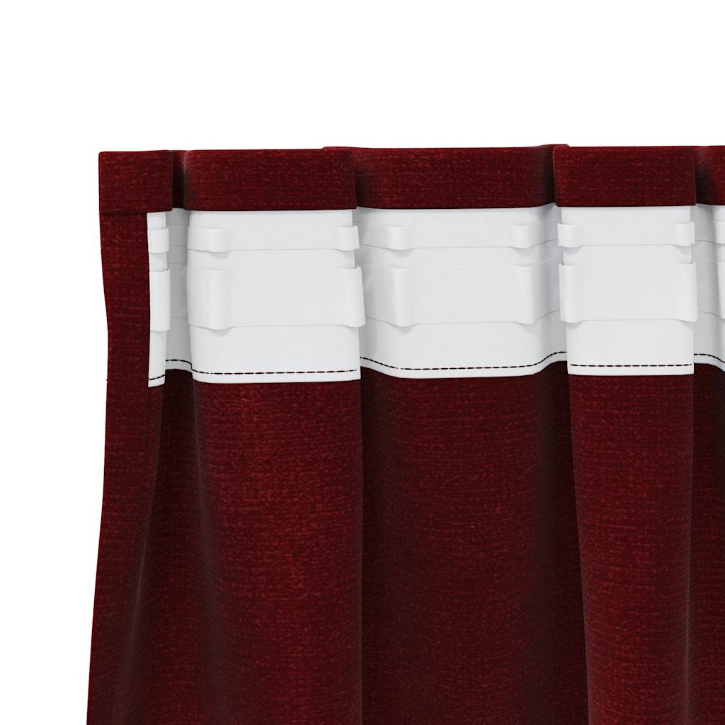 Pimennysverhot 2 pcs Viininpunainen 140 x 260 cm Sametti