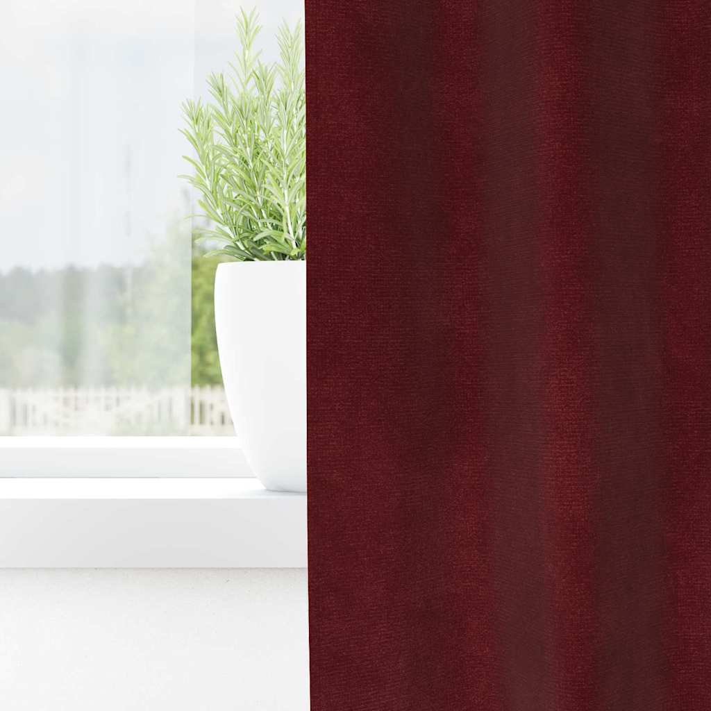 Pimennysverhot 2 pcs Viininpunainen 140 x 260 cm Sametti