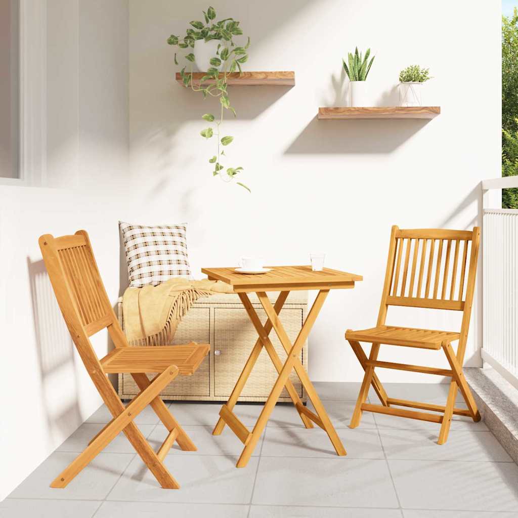 Puutarhan Bistro Set 3 pcs Ruskea Tiheä akasiapuu