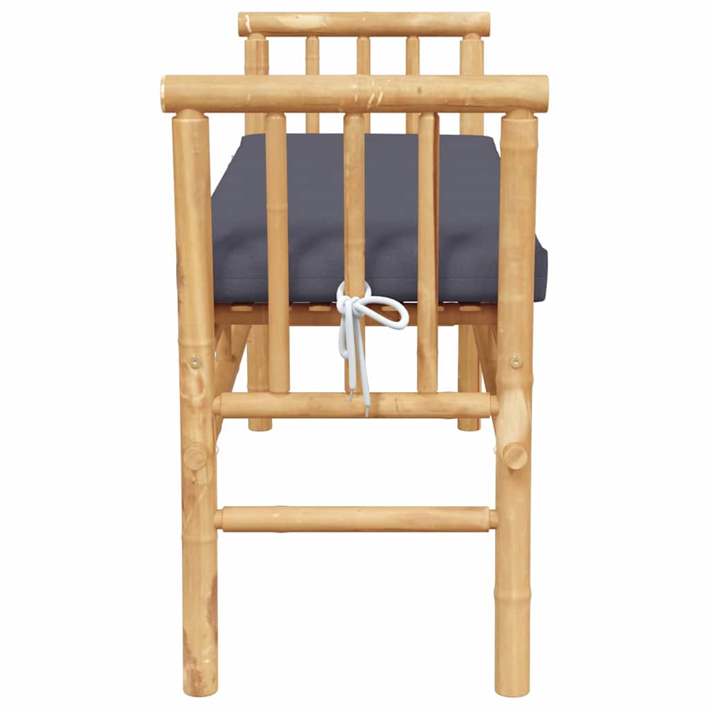 Puutarhapenkki tyynyllä Ruskea 110 x 38 x 65 cm Bambu