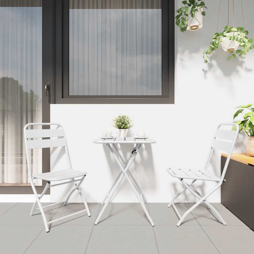 Puutarhan kokoontaitettava tuoli 2 pcs Valkoinen
