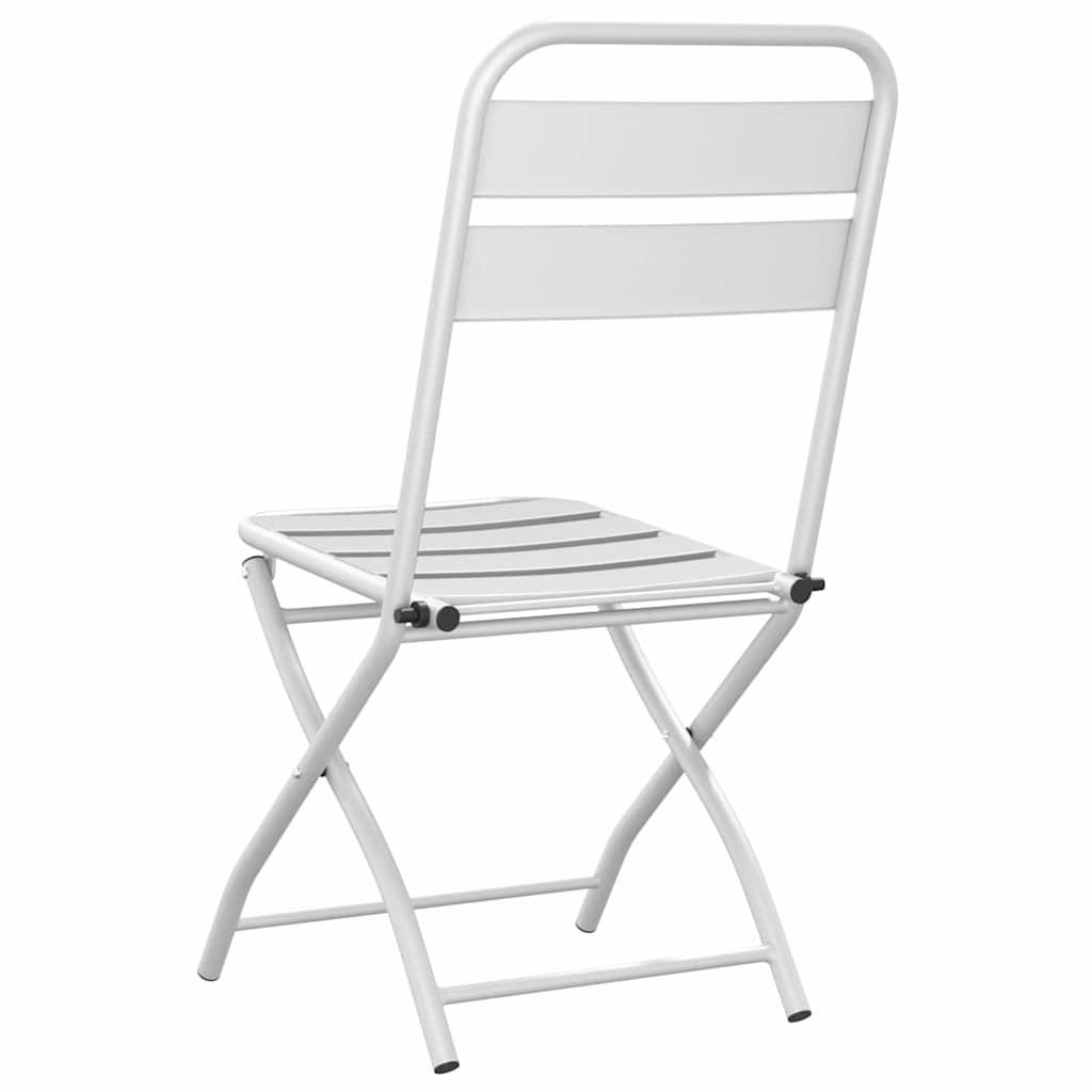Puutarhan kokoontaitettava tuoli 2 pcs Valkoinen