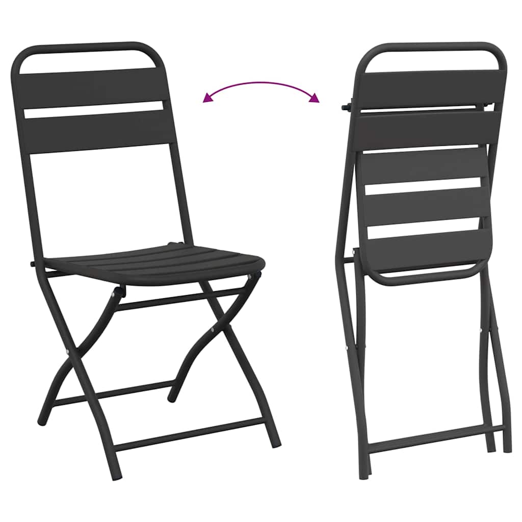 Puutarhan kokoontaitettava tuoli 2 pcs Antrasiitti