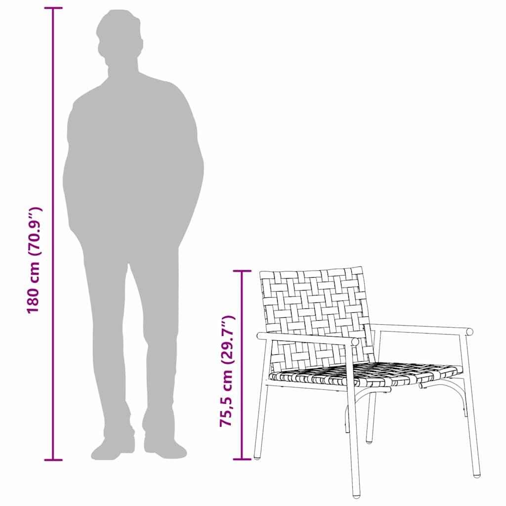 Puutarhan Tuoli 2 pcs Ruskea 78 x 55,5 x 75,5 cm polyrottinki