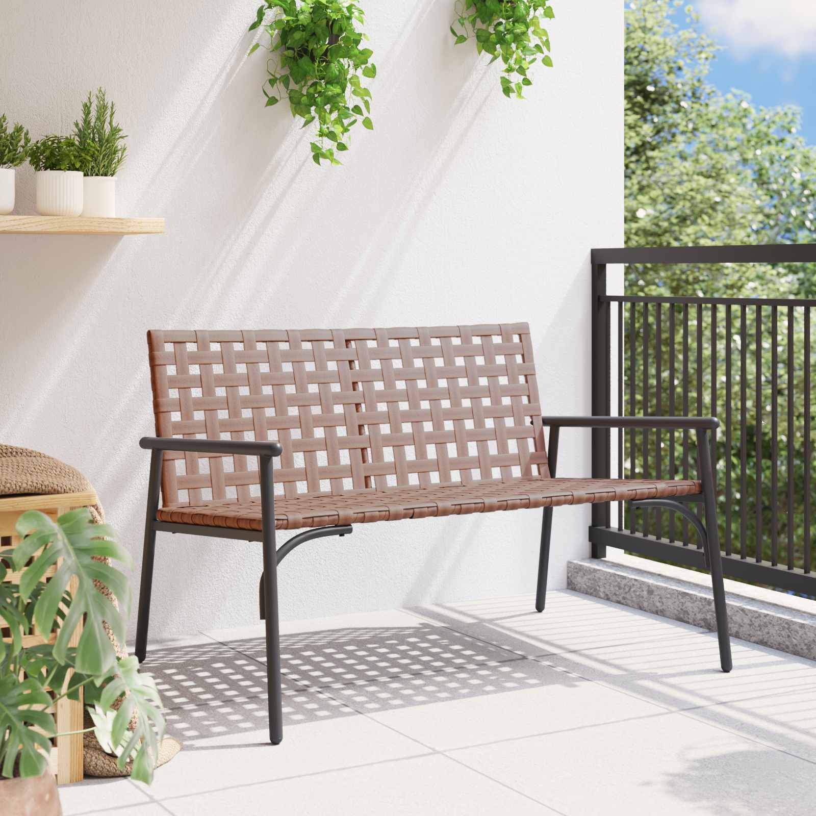 Puutarhan Tuoli Ruskea 110,5 x 79 x 75,5 cm polyrottinki