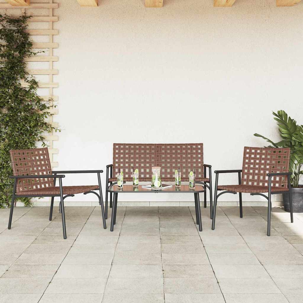 Piharuokailu setti 4 pcs Ruskea polyrottinki