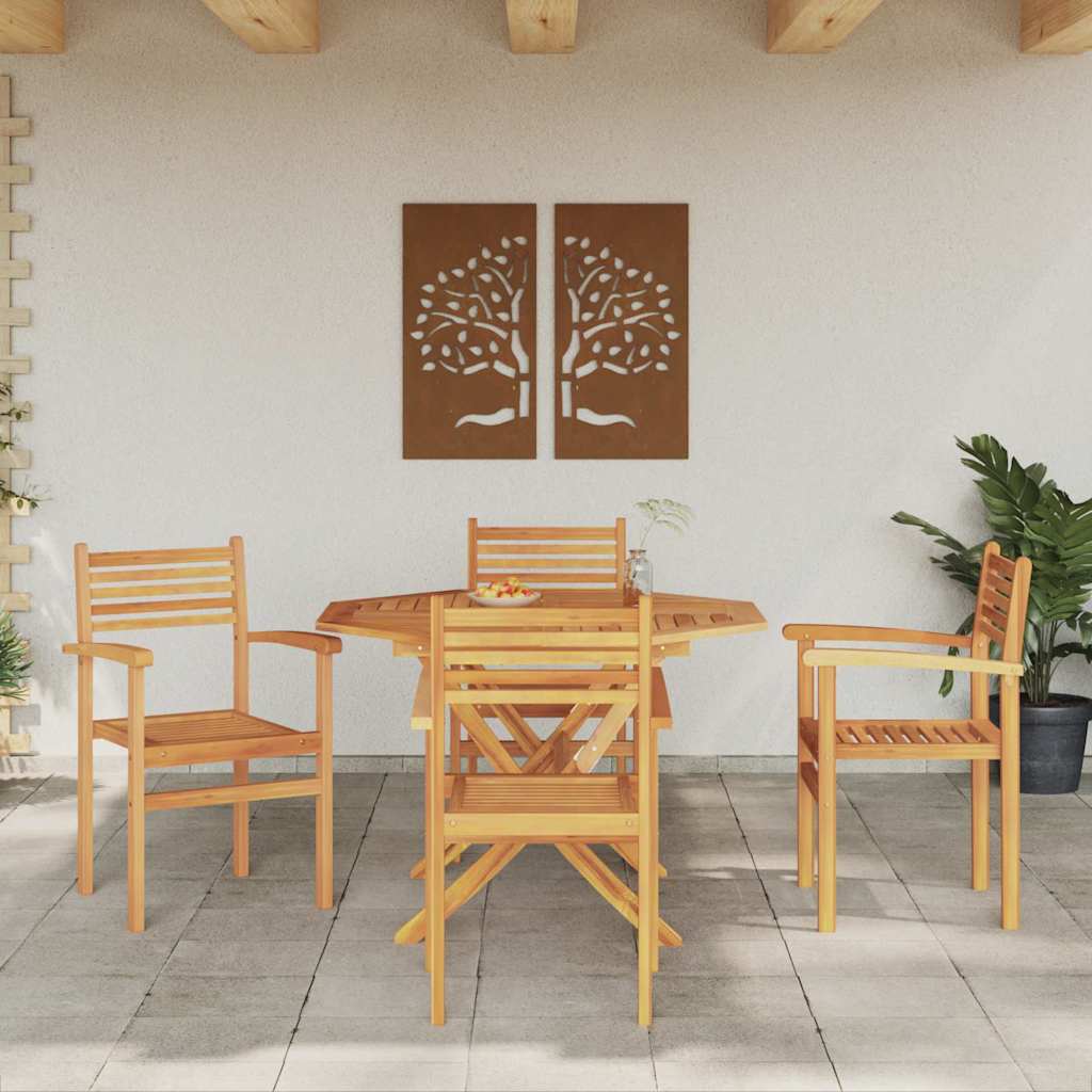 Tuoli 4 pcs Ruskea 56 x 55 x 90.5 cm Tiikkipuu