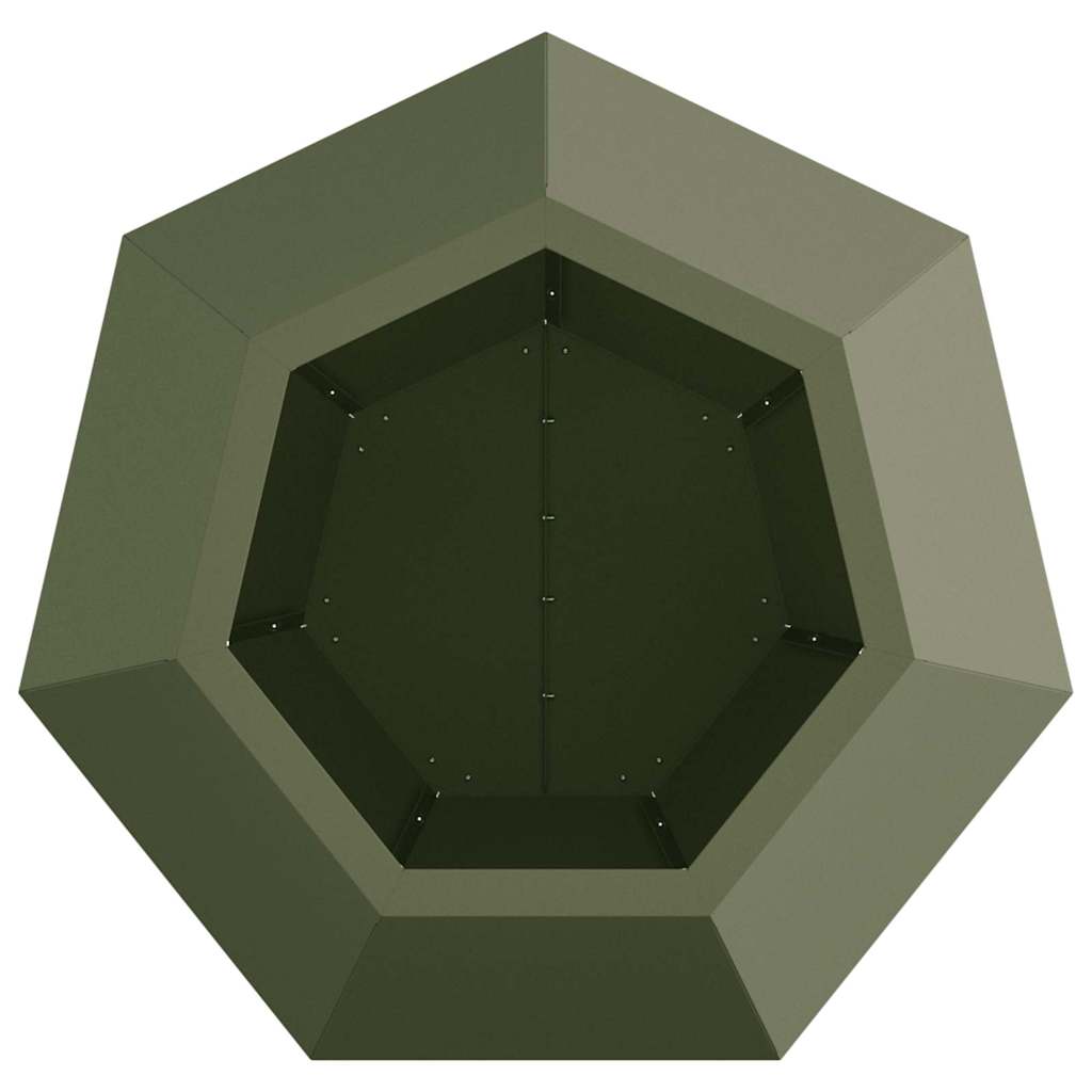 Kukkalaatikko 2 pcs Oliivivihreä 50 x 50 x 40 cm Teräs