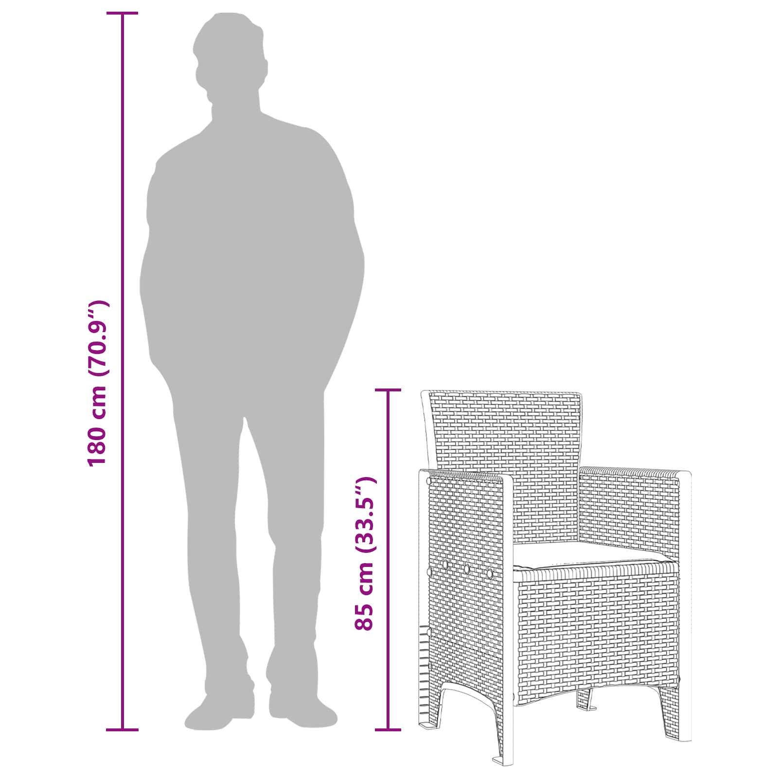 Puutarhan Tuoli 4 pcs Antrasiitti 53 x 49 x 85 cm Polypropeeni