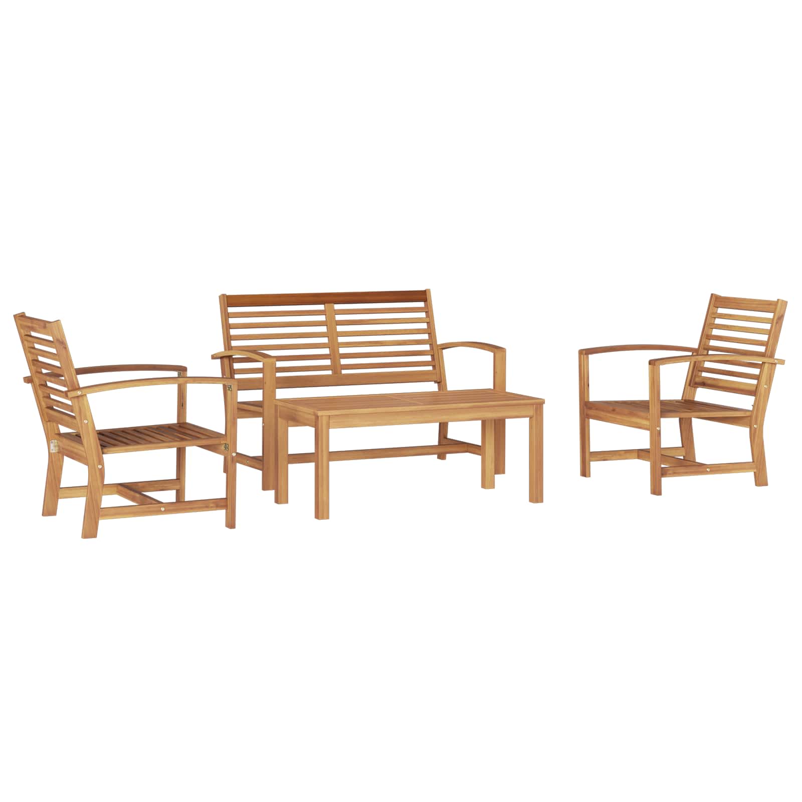 Puutarhasohva Setti 4 pcs Luonnollinen Tiikkipuu