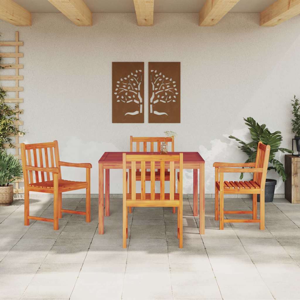 Piharuokailu setti 5 pcs Ruskea Täysi Akaasiapuu