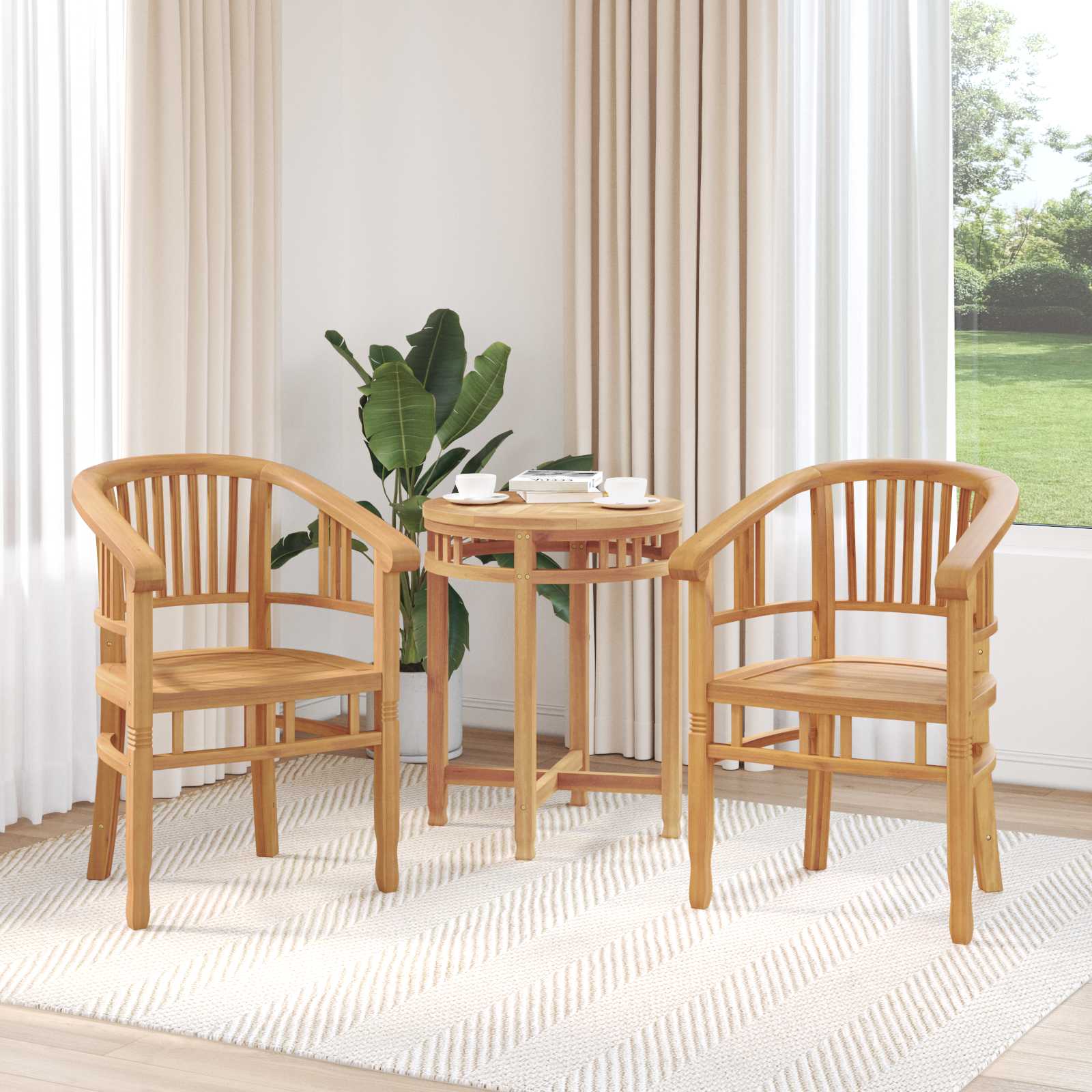 Tuoli 2 pcs Ruskea 63 x 58 x 89 cm Tiikkipuu