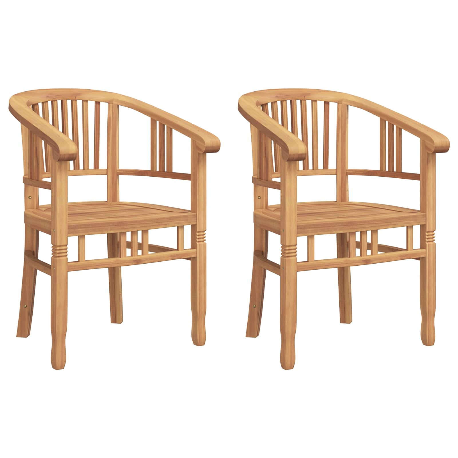 Tuoli 2 pcs Ruskea 63 x 58 x 89 cm Tiikkipuu