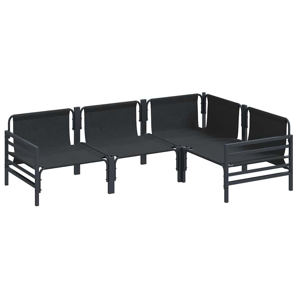 Puutarhasohva Setti tyynyllä 4 pcs Antrasiitti Teräs