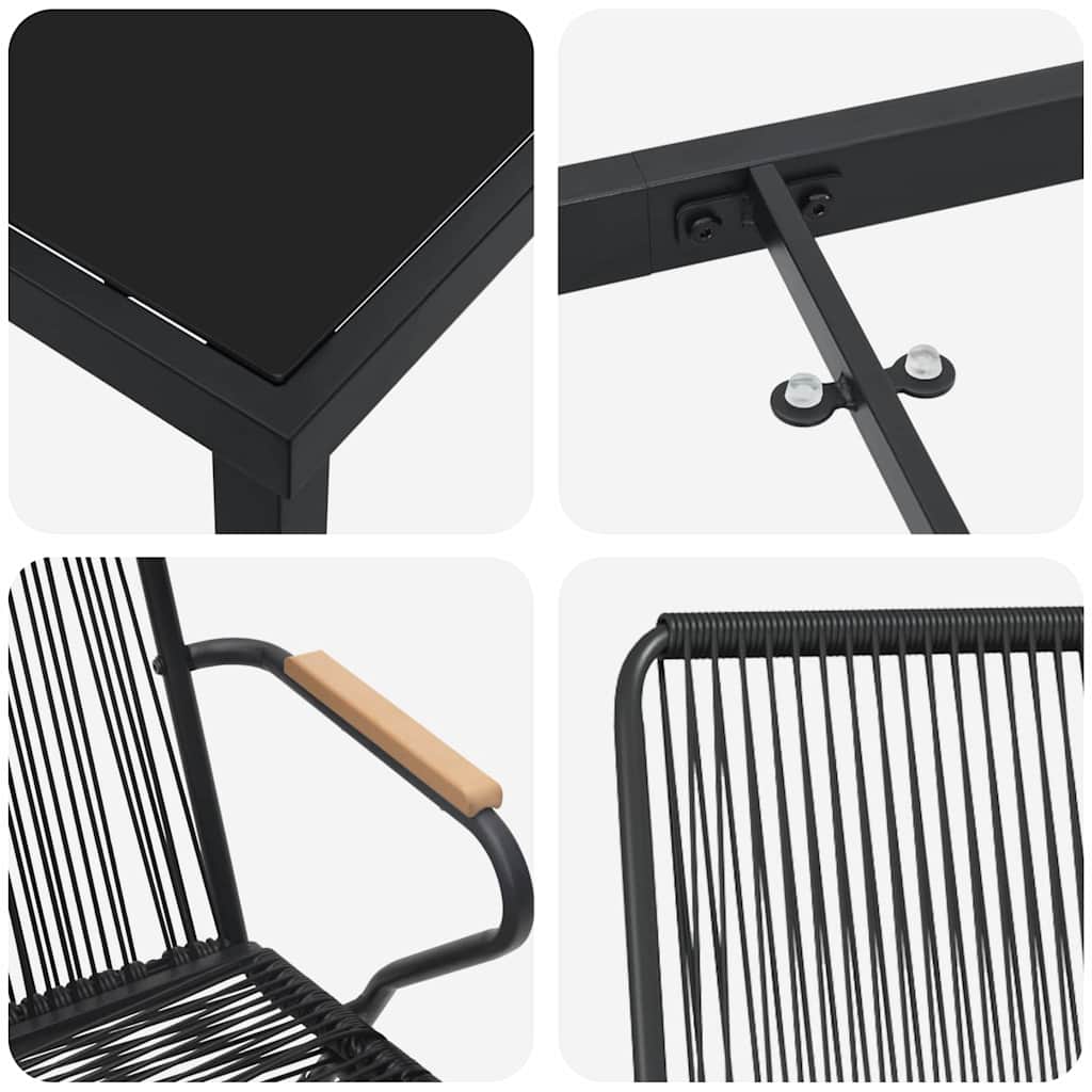 Piharuokailu setti 5 pcs Musta Jauhemaalattu Teräs