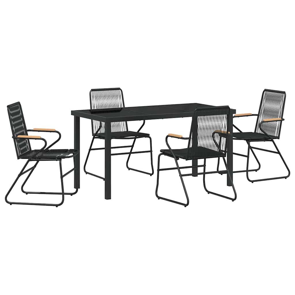 Piharuokailu setti 5 pcs Musta Jauhemaalattu Teräs