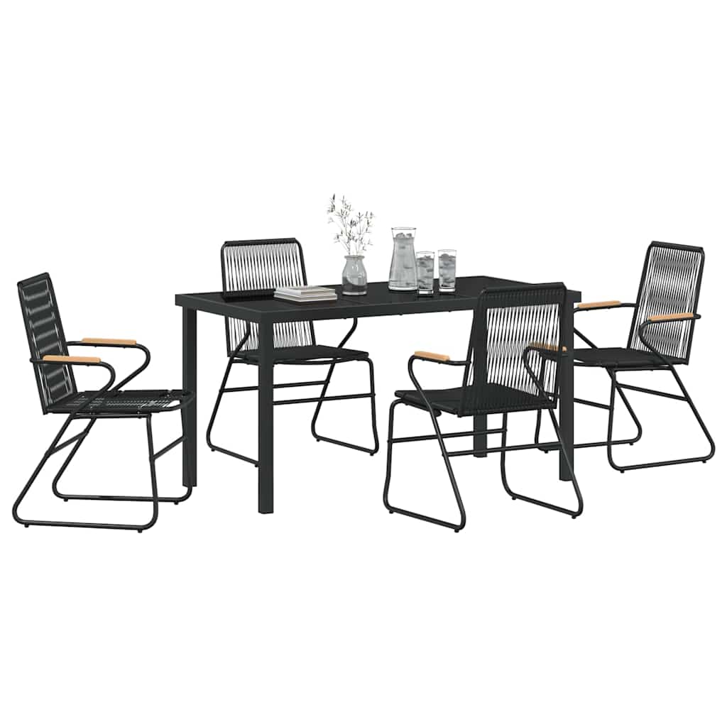 Piharuokailu setti 5 pcs Musta Jauhemaalattu Teräs