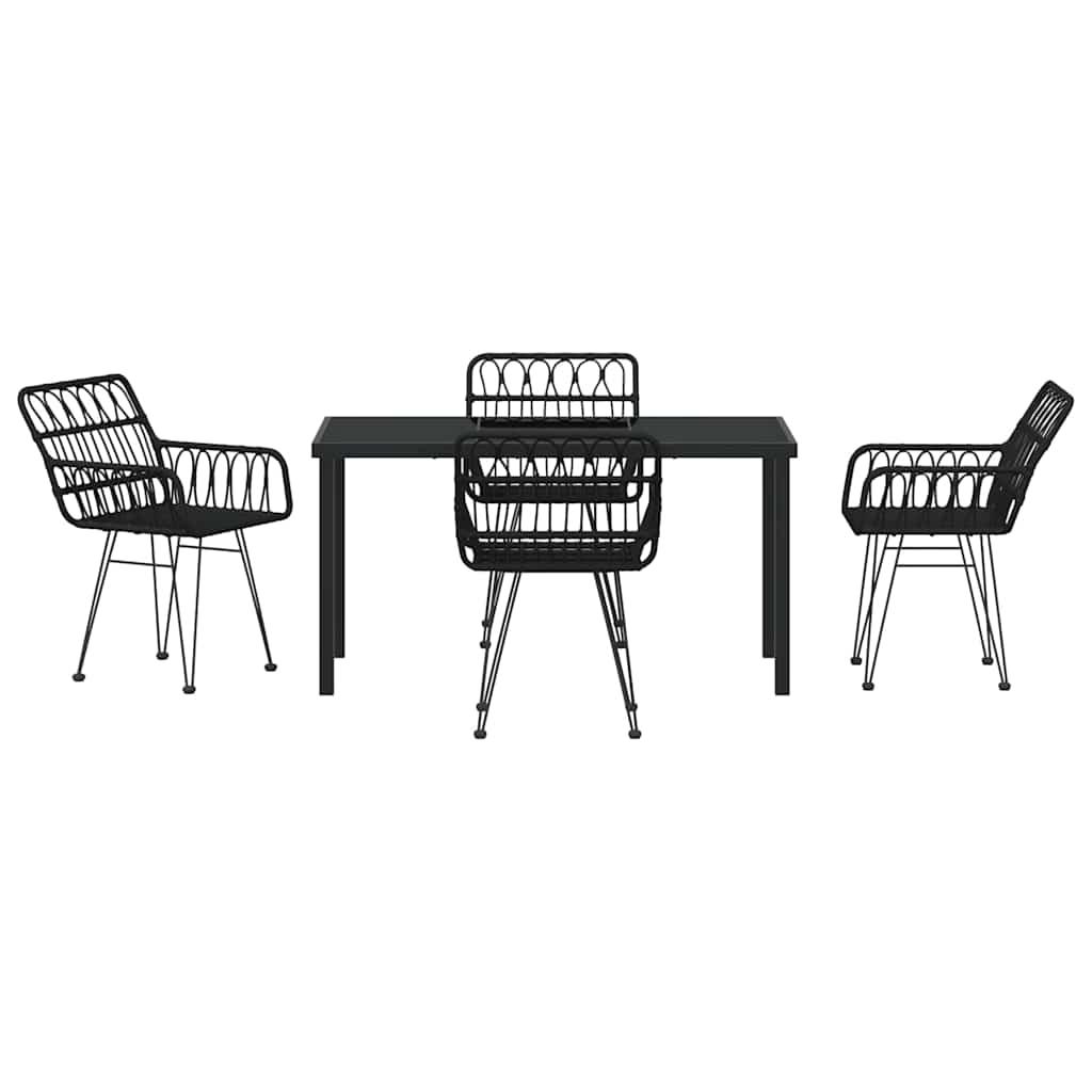 Piharuokailu setti 5 pcs Musta Jauhemaalattu Teräs