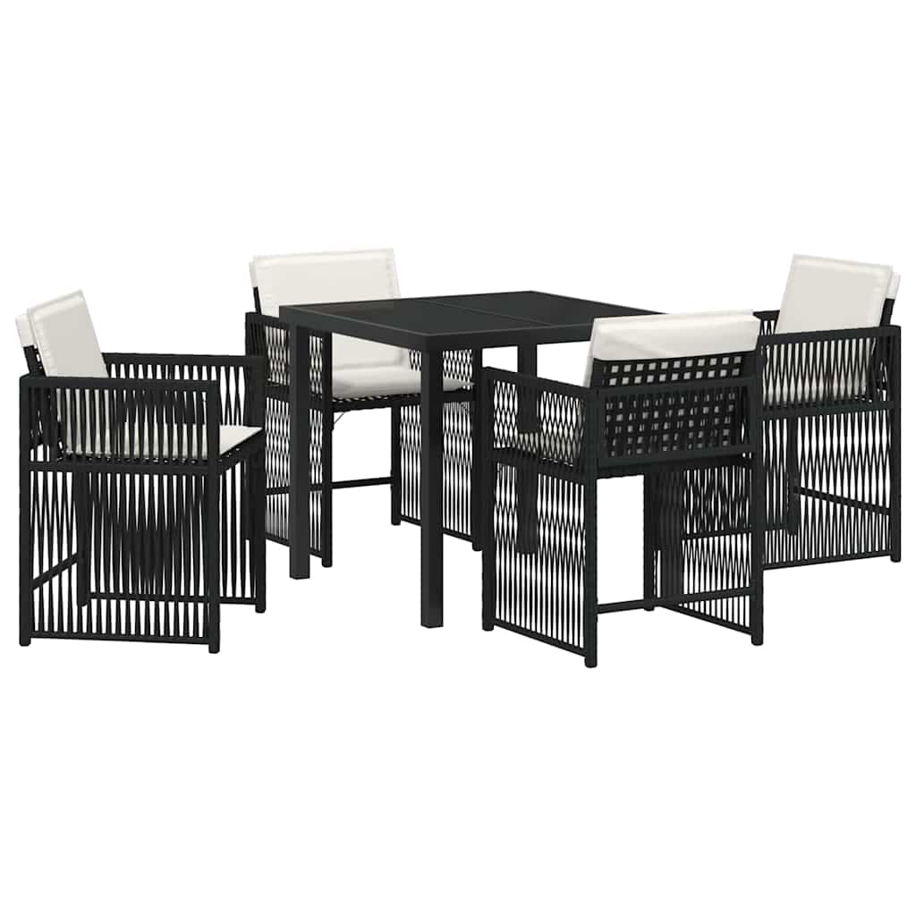 Piharuokailu setti 5 pcs Musta polyrottinki