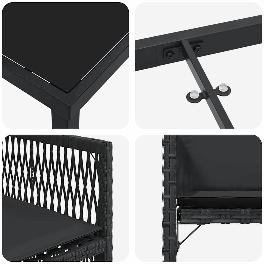 Piharuokailu setti 5 pcs Musta polyrottinki