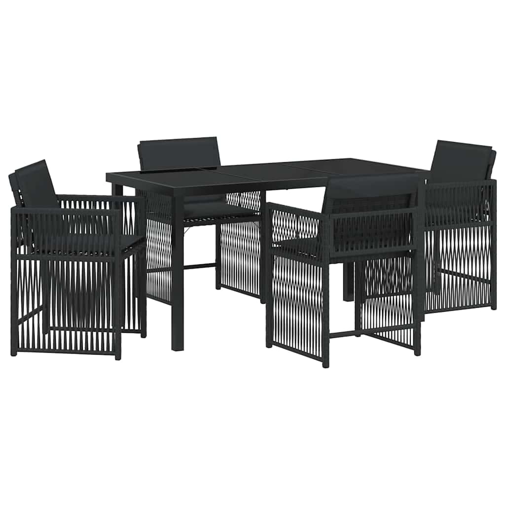 Piharuokailu setti 5 pcs Musta polyrottinki