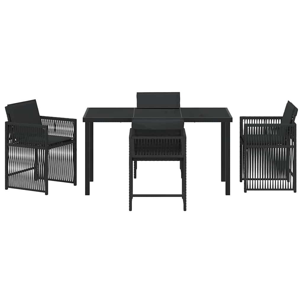 Piharuokailu setti 5 pcs Musta polyrottinki
