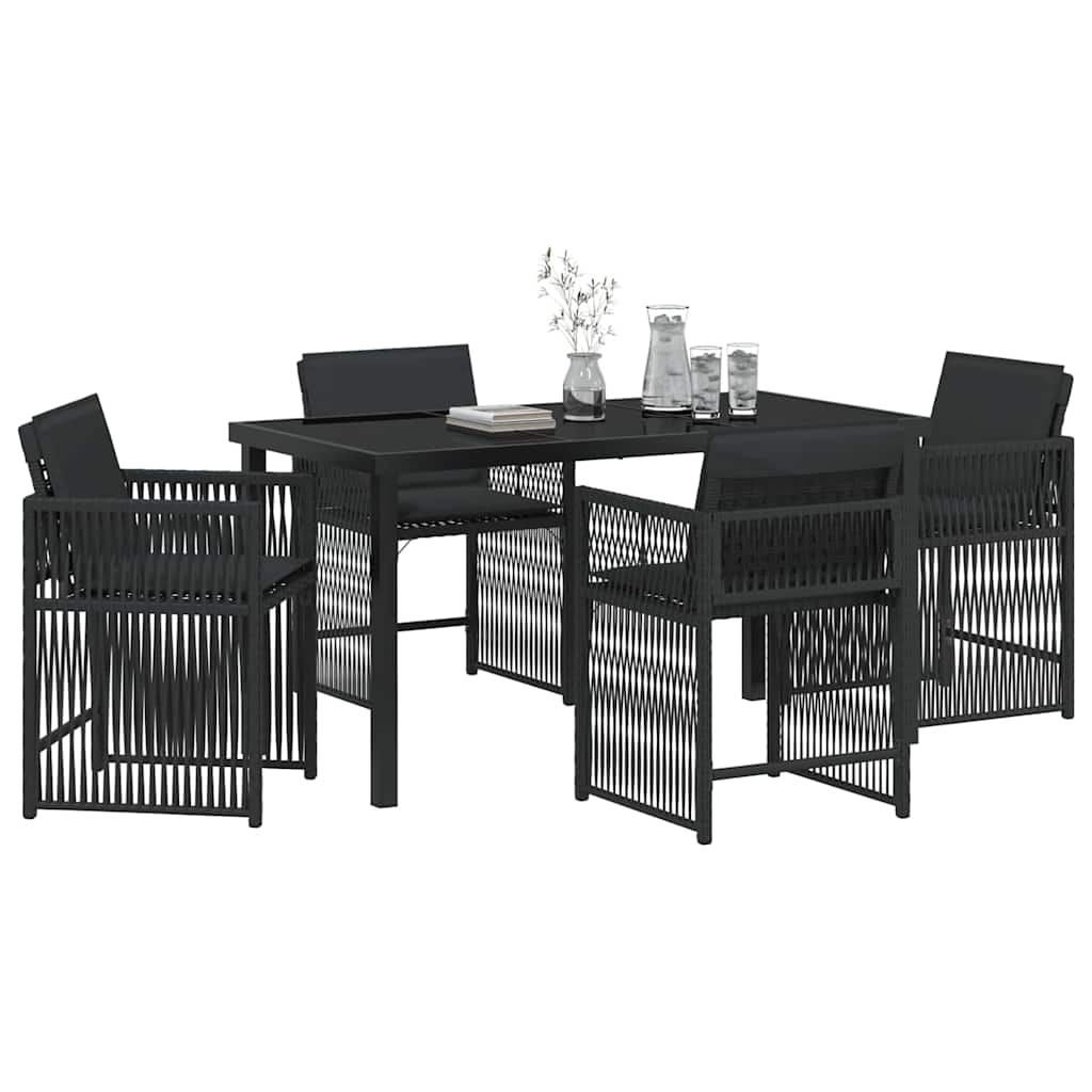 Piharuokailu setti 5 pcs Musta polyrottinki