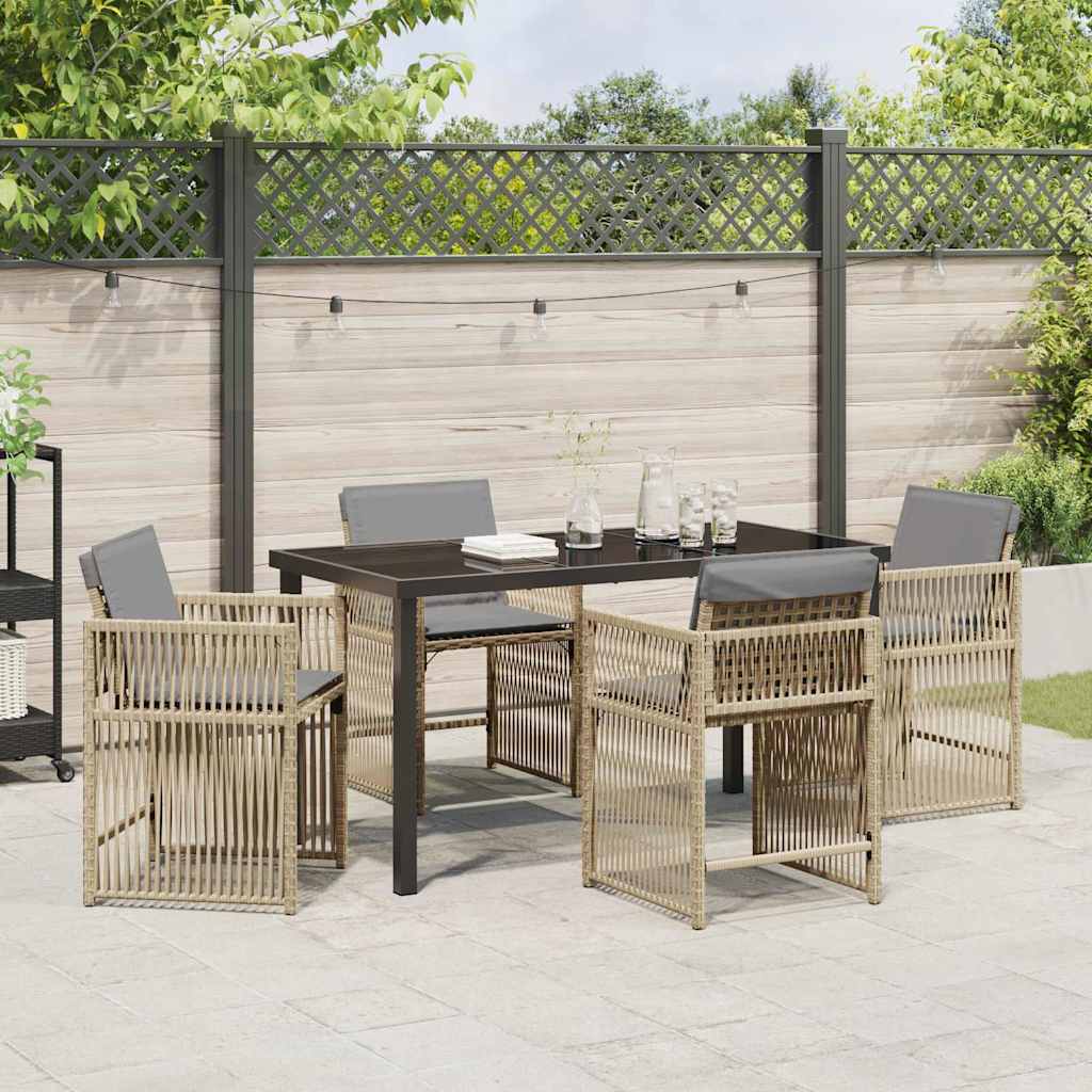 Piharuokailu setti 5 pcs Beige polyrottinki