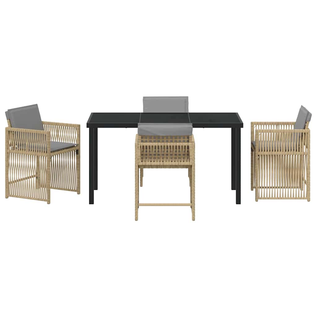 Piharuokailu setti 5 pcs Beige polyrottinki