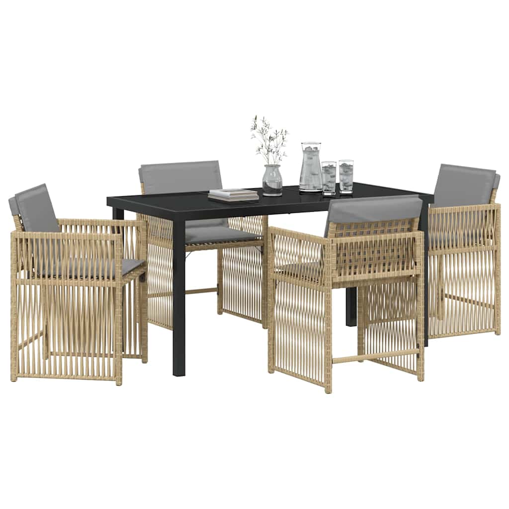 Piharuokailu setti 5 pcs Beige polyrottinki