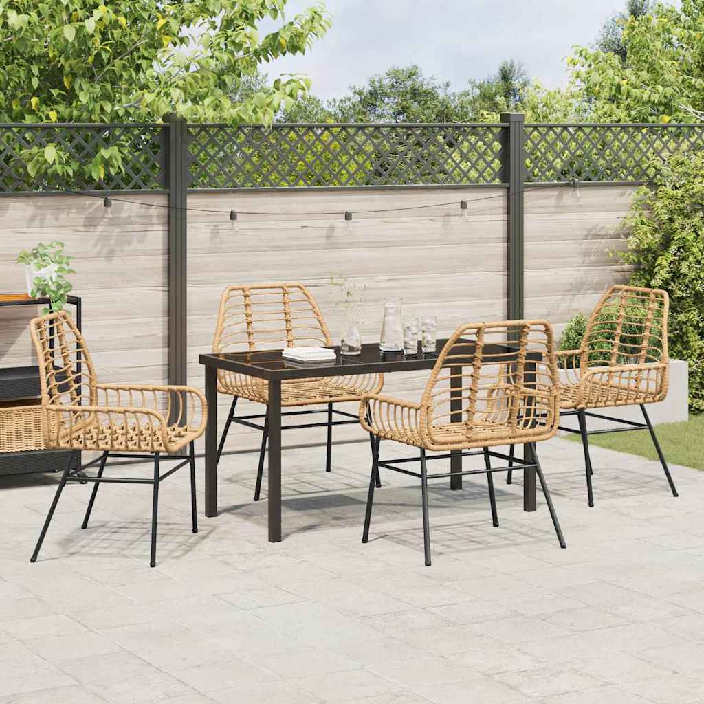Piharuokailu setti 5 pcs Ruskea polyrottinki