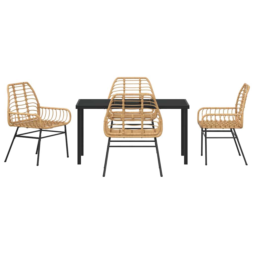 Piharuokailu setti 5 pcs Ruskea polyrottinki