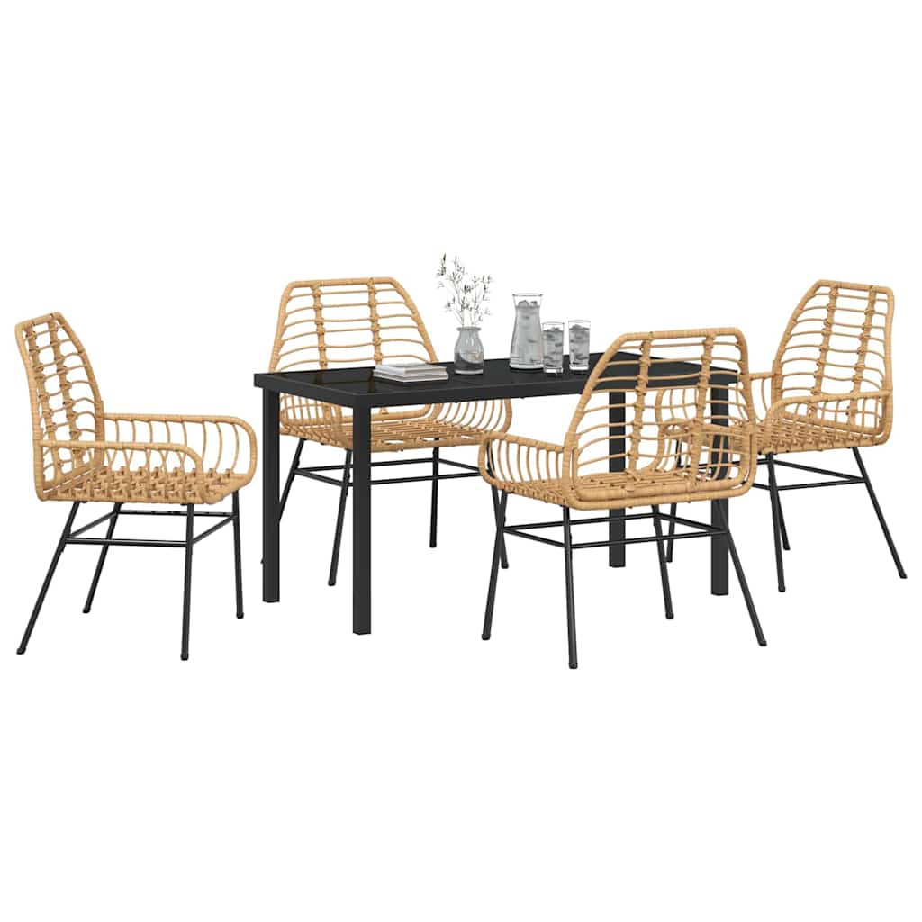 Piharuokailu setti 5 pcs Ruskea polyrottinki