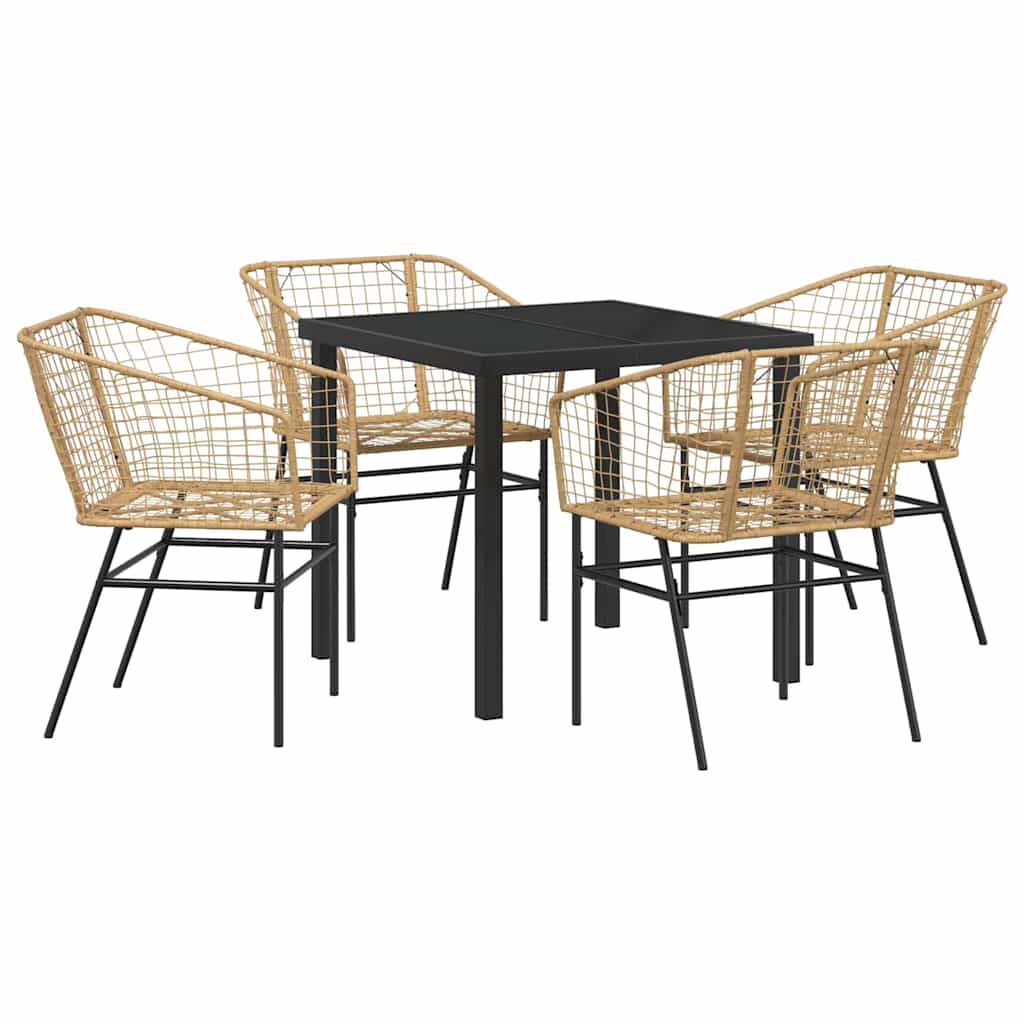 Piharuokailu setti 5 pcs Ruskea polyrottinki