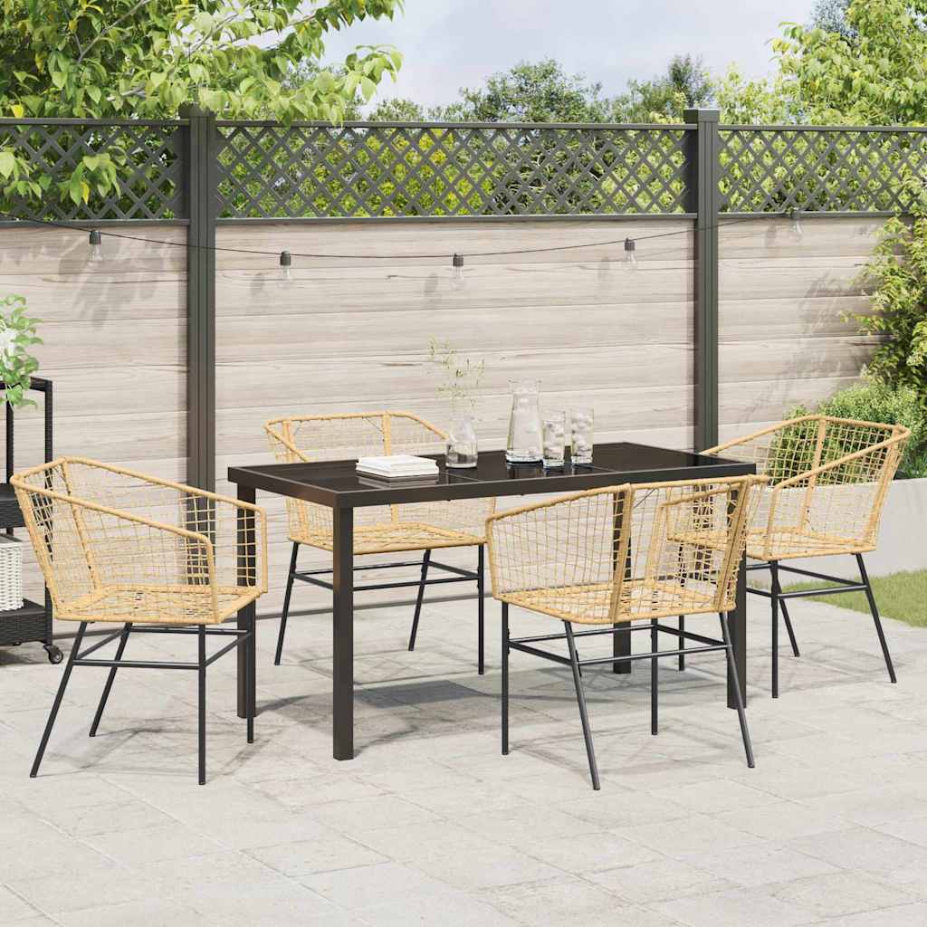 Piharuokailu setti 5 pcs Ruskea polyrottinki