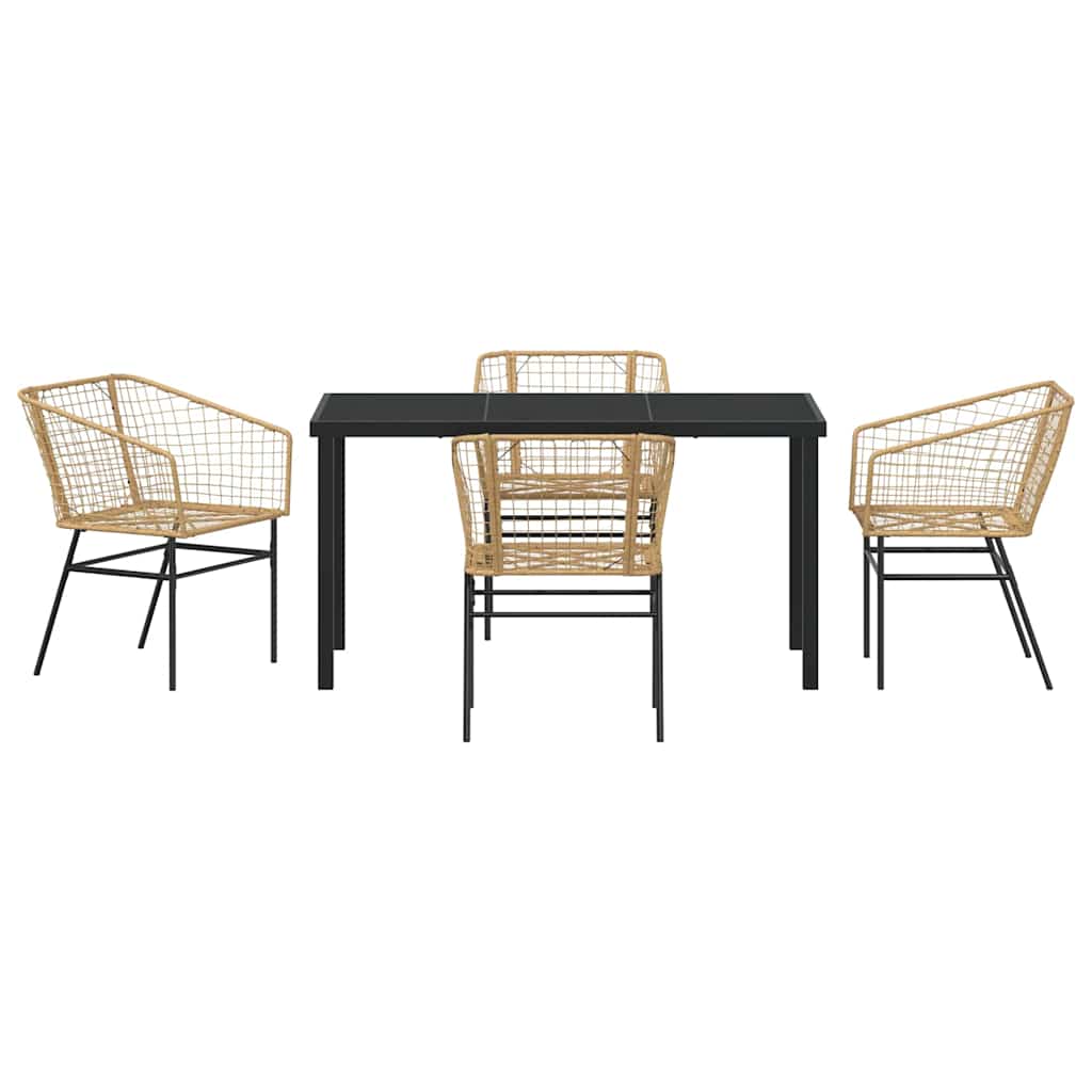 Piharuokailu setti 5 pcs Ruskea polyrottinki