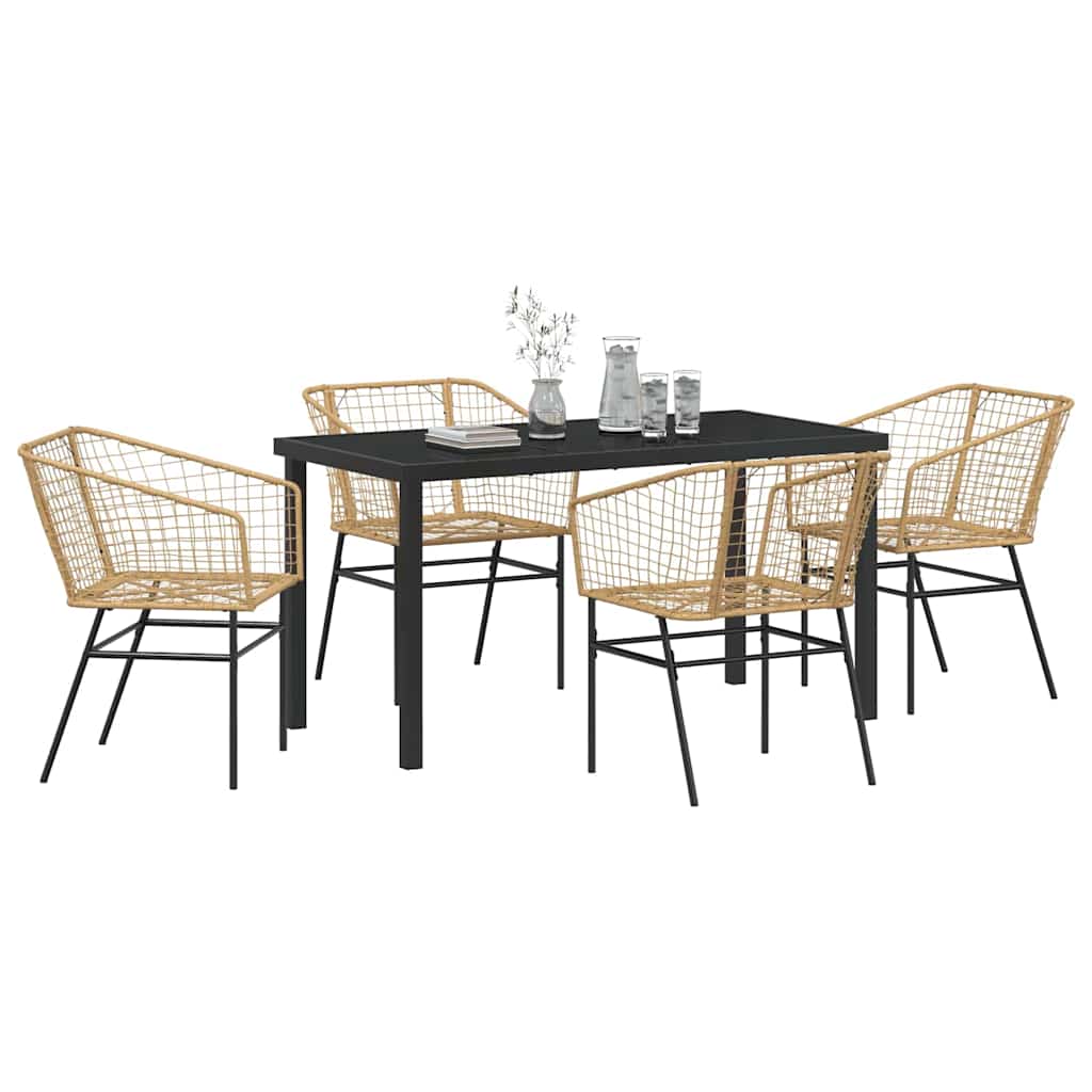 Piharuokailu setti 5 pcs Ruskea polyrottinki