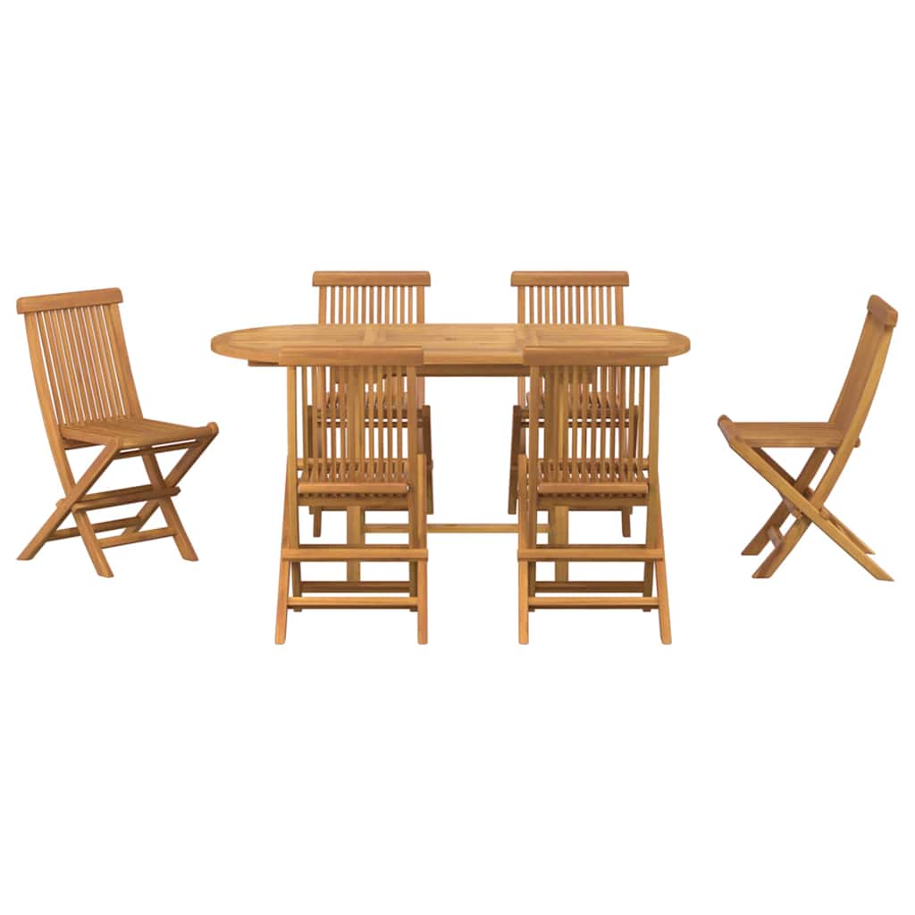 Piharuokailu setti 7 pcs Ruskea Tiikkipuu