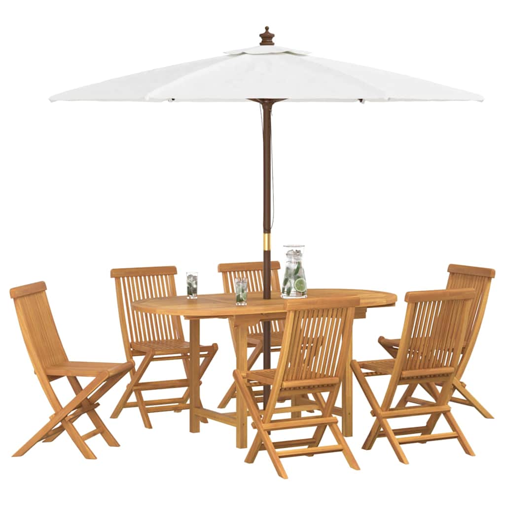 Piharuokailu setti 7 pcs Ruskea Tiikkipuu